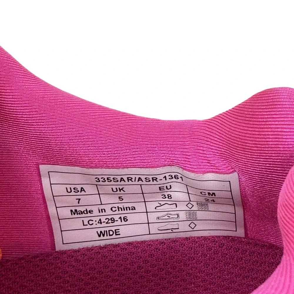 Vionic Walking Shoes Womens Size 7 Wide Pink Orange Mesh Comfort Sneakers